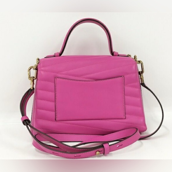 Tory Burch Kira Chevron Convertible Shoulder Bag Top Handle Bag PINK - Picture 5 of 11